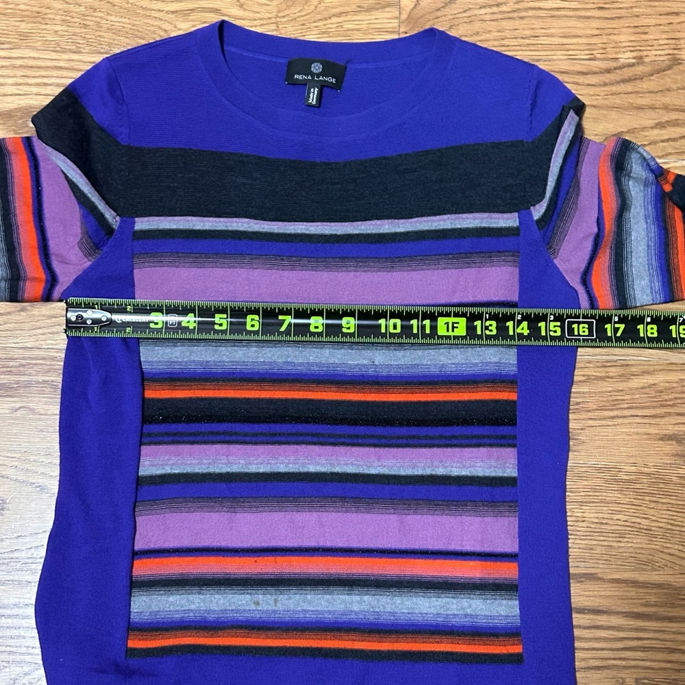 Rena Lange Colorful Striped Sweater 100%‎ Virgin Wool - Picture 3 of 8